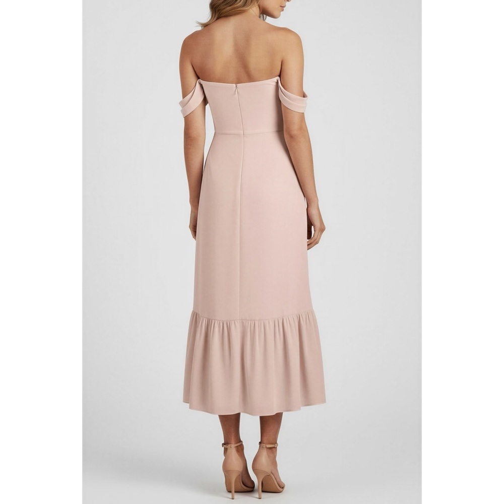BHLDN Munroe Off-Shoulder Georgette Dress, Blush, 10 (US) - Picture 3 of 10